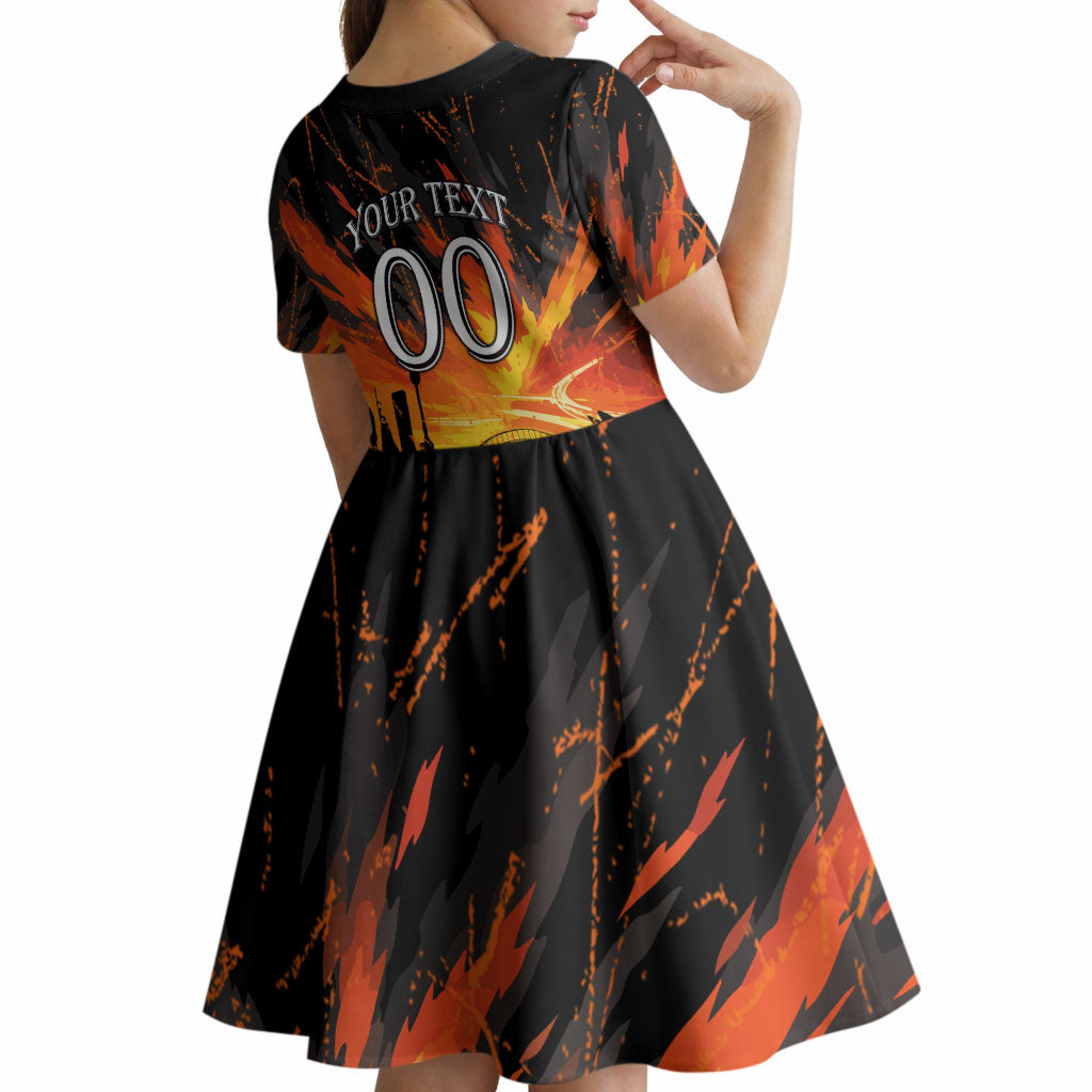 Personalised Wests Tigers City Of Rugby Kid Short Sleeve Dress Sydney City Skyline Illustration Sport Fan