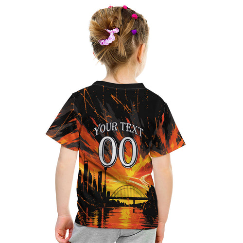 Personalised Wests Tigers City Of Rugby Kid T Shirt Sydney City Skyline Illustration Sport Fan
