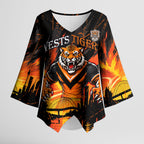 Personalised Wests Tigers City Of Rugby Kimono Sleeve Blouse Sydney City Skyline Illustration Sport Fan