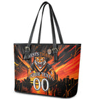 Personalised Wests Tigers City Of Rugby Leather Tote Bag Sydney City Skyline Illustration Sport Fan
