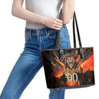 Personalised Wests Tigers City Of Rugby Leather Tote Bag Sydney City Skyline Illustration Sport Fan