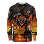 Personalised Wests Tigers City Of Rugby Long Sleeve Shirt Sydney City Skyline Illustration Sport Fan