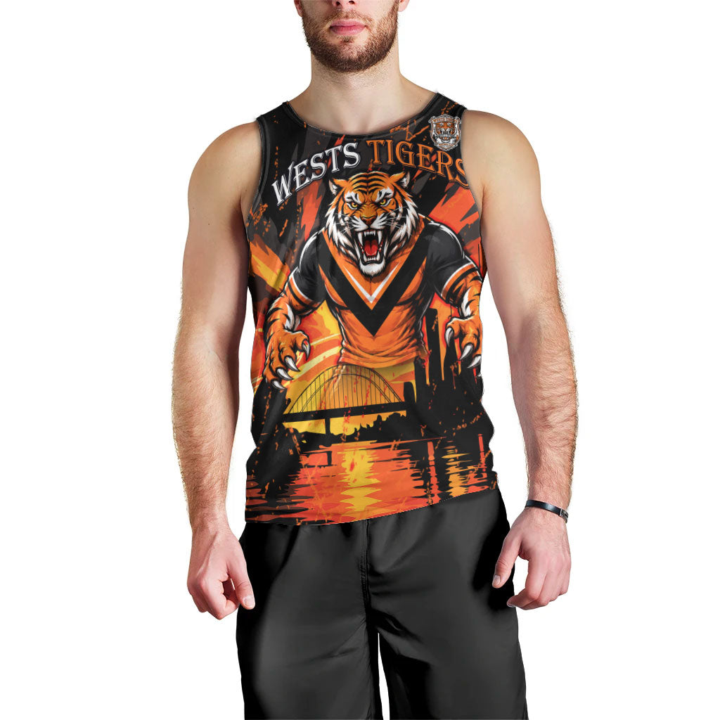 Personalised Wests Tigers City Of Rugby Men Tank Top Sydney City Skyline Illustration Sport Fan