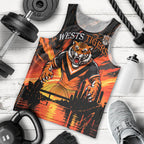 Personalised Wests Tigers City Of Rugby Men Tank Top Sydney City Skyline Illustration Sport Fan