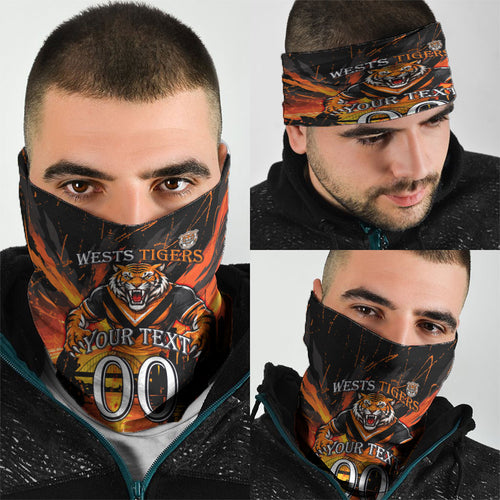 Personalised Wests Tigers City Of Rugby Neck Gaiter Sydney City Skyline Illustration Sport Fan