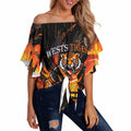 Personalised Wests Tigers City Of Rugby Off Shoulder Wrap Waist Top Sydney City Skyline Illustration Sport Fan
