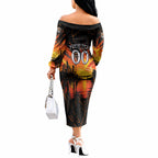 Personalised Wests Tigers City Of Rugby Off The Shoulder Long Sleeve Dress Sydney City Skyline Illustration Sport Fan