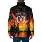 Personalised Wests Tigers City Of Rugby Padded Jacket Sydney City Skyline Illustration Sport Fan