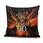 Personalised Wests Tigers City Of Rugby Pillow Cover Sydney City Skyline Illustration Sport Fan