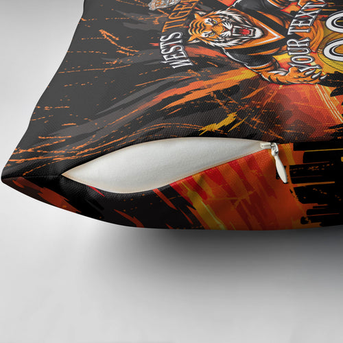 Personalised Wests Tigers City Of Rugby Pillow Cover Sydney City Skyline Illustration Sport Fan