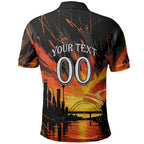 Personalised Wests Tigers City Of Rugby Polo Shirt Sydney City Skyline Illustration Sport Fan