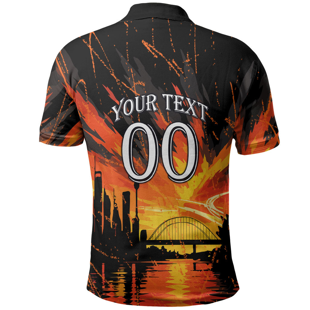 Personalised Wests Tigers City Of Rugby Polo Shirt Sydney City Skyline Illustration Sport Fan