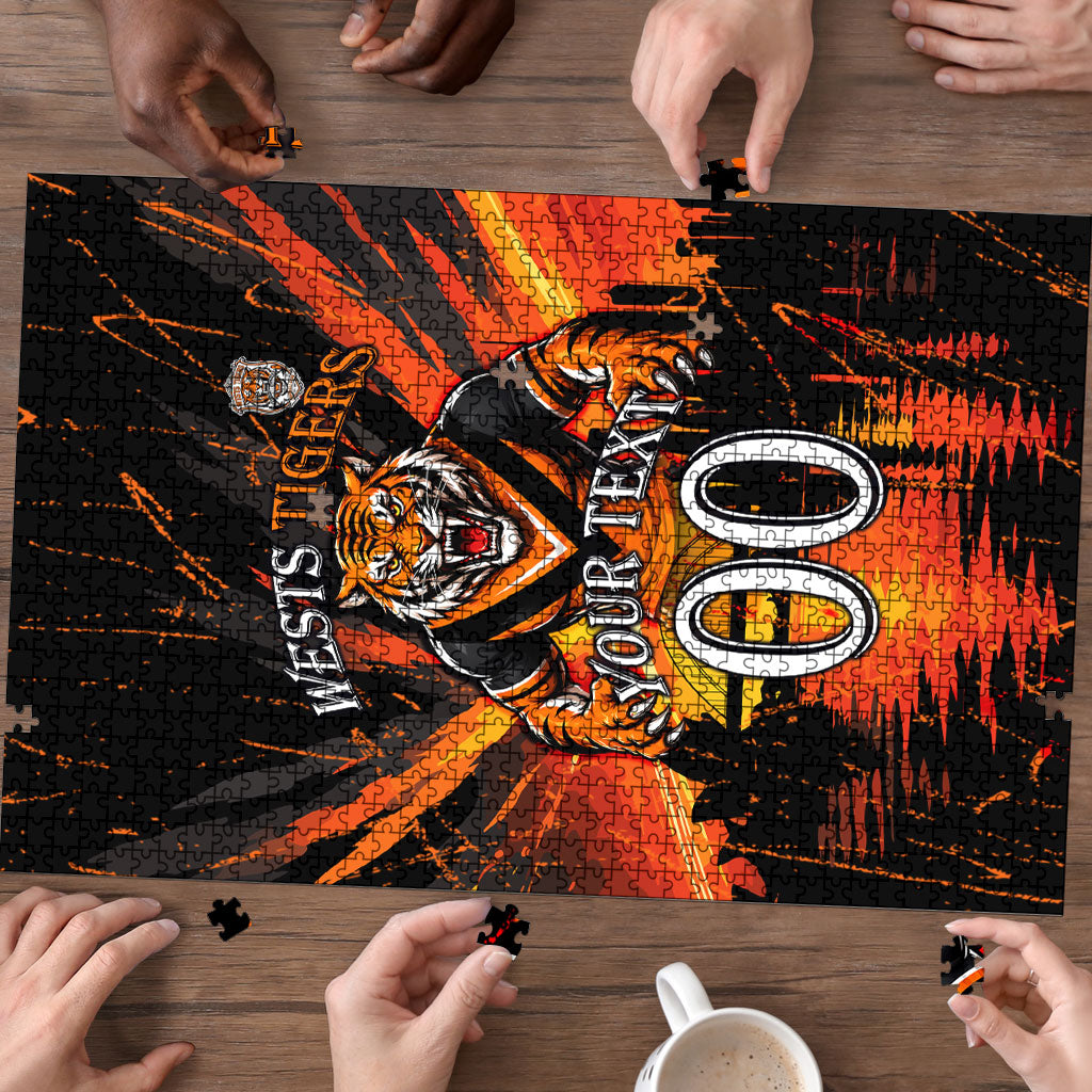 Personalised Wests Tigers City Of Rugby Puzzle Sydney City Skyline Illustration Sport Fan