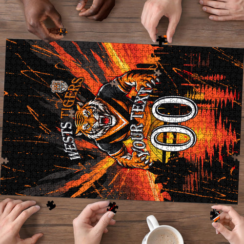 Personalised Wests Tigers City Of Rugby Puzzle Sydney City Skyline Illustration Sport Fan