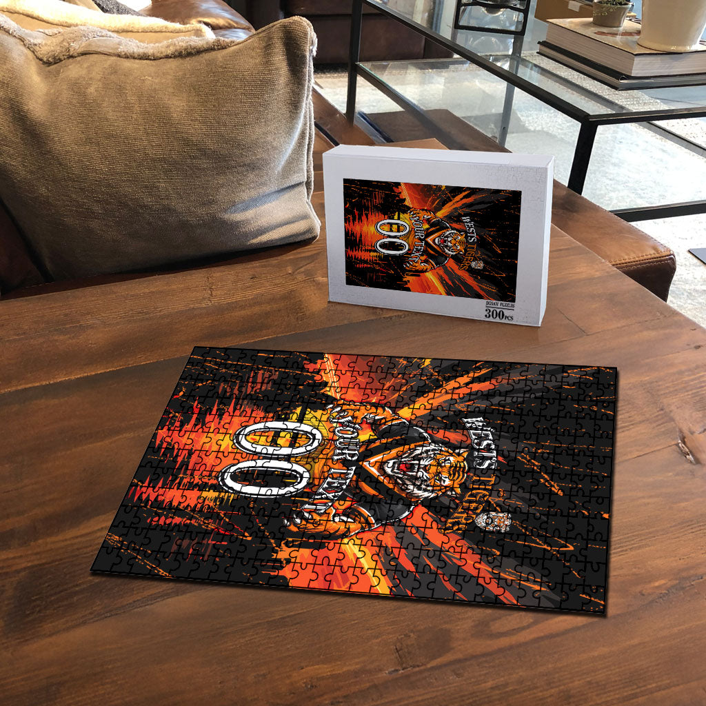 Personalised Wests Tigers City Of Rugby Puzzle Sydney City Skyline Illustration Sport Fan