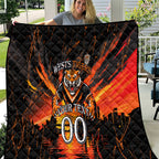 Personalised Wests Tigers City Of Rugby Quilt Sydney City Skyline Illustration Sport Fan