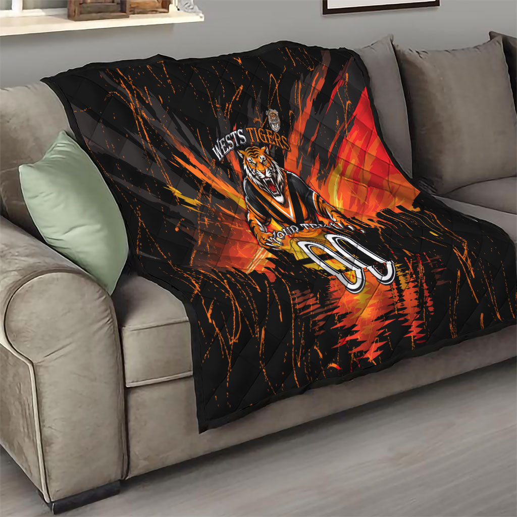 Personalised Wests Tigers City Of Rugby Quilt Sydney City Skyline Illustration Sport Fan