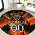 Personalised Wests Tigers City Of Rugby Round Carpet Sydney City Skyline Illustration Sport Fan