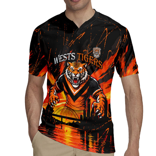 Personalised Wests Tigers City Of Rugby Rugby Jersey Sydney City Skyline Illustration Sport Fan