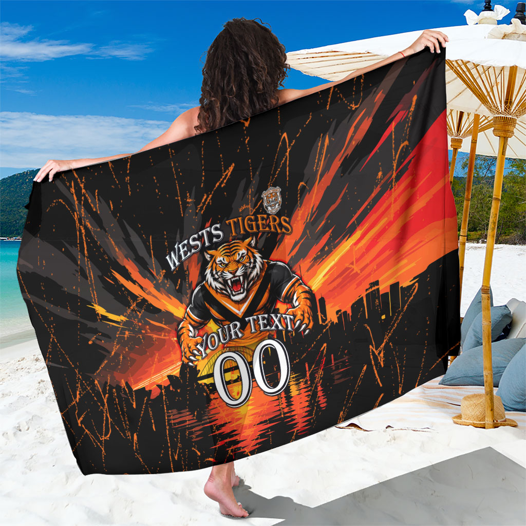 Personalised Wests Tigers City Of Rugby Sarong Sydney City Skyline Illustration Sport Fan