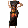 Personalised Wests Tigers City Of Rugby Short Sleeve Bodycon Dress Sydney City Skyline Illustration Sport Fan