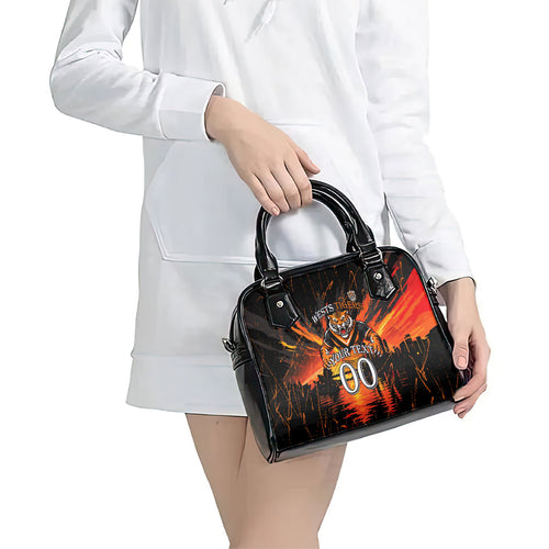 Personalised Wests Tigers City Of Rugby Shoulder Handbag Sydney City Skyline Illustration Sport Fan