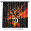 Personalised Wests Tigers City Of Rugby Shower Curtain Sydney City Skyline Illustration Sport Fan