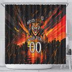 Personalised Wests Tigers City Of Rugby Shower Curtain Sydney City Skyline Illustration Sport Fan