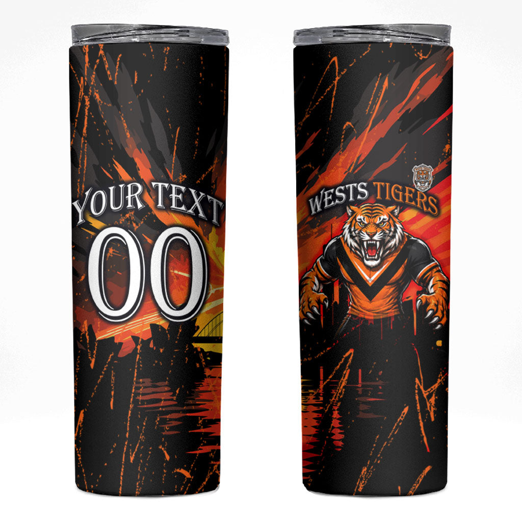Personalised Wests Tigers City Of Rugby Skinny Tumbler Sydney City Skyline Illustration Sport Fan