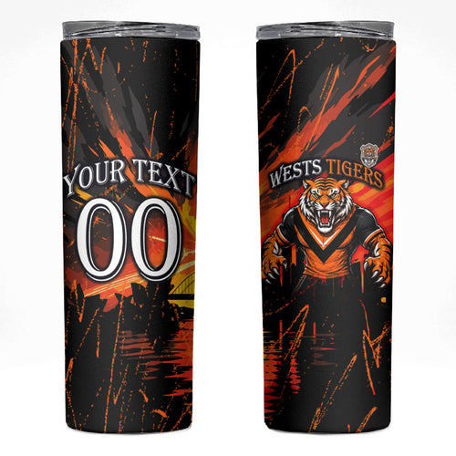 Personalised Wests Tigers City Of Rugby Skinny Tumbler Sydney City Skyline Illustration Sport Fan