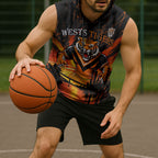 Personalised Wests Tigers City Of Rugby Sleeveless Hoodie Sydney City Skyline Illustration Sport Fan