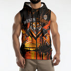 Personalised Wests Tigers City Of Rugby Sleeveless Zip Hoodie Sydney City Skyline Illustration Sport Fan