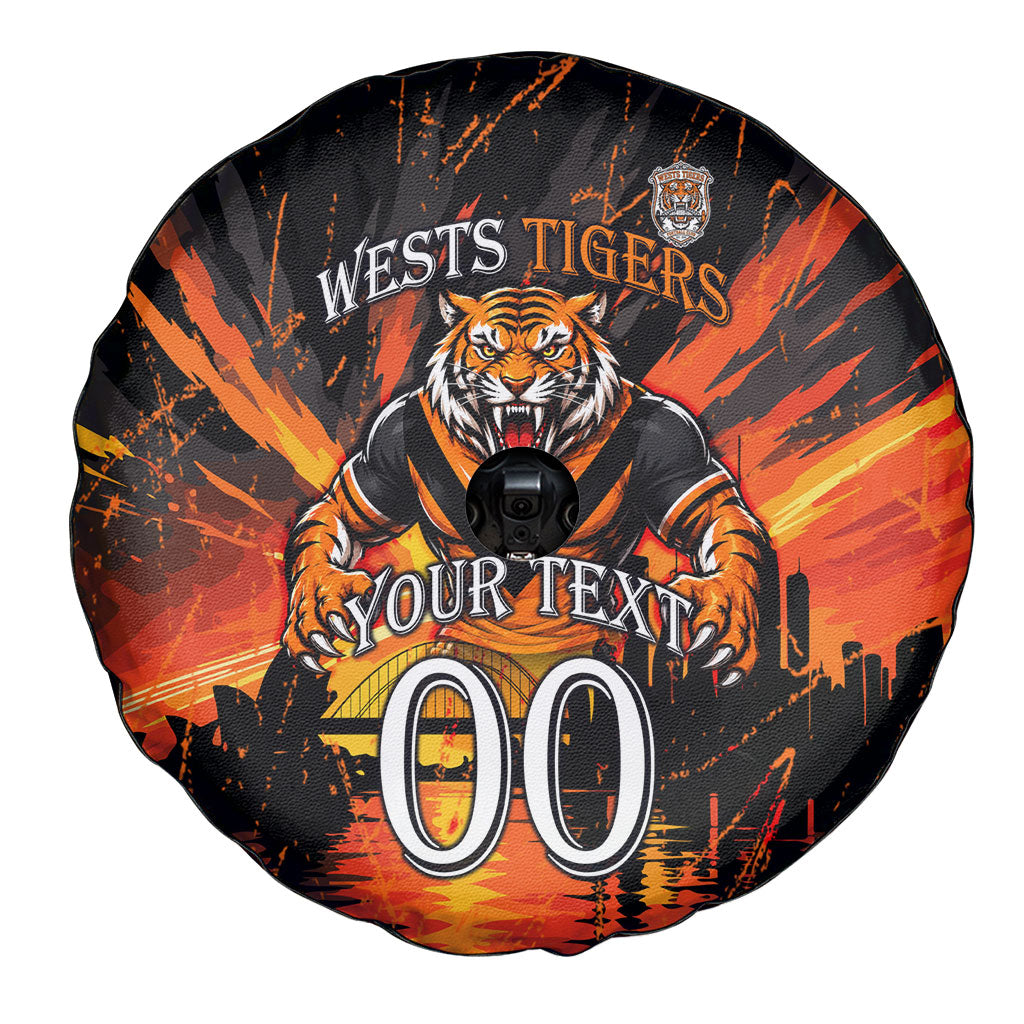 Personalised Wests Tigers City Of Rugby Spare Tire Cover Sydney City Skyline Illustration Sport Fan
