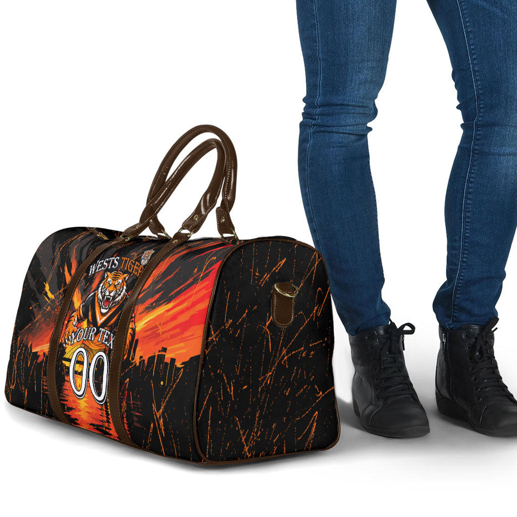 Personalised Wests Tigers City Of Rugby Travel Bag Sydney City Skyline Illustration Sport Fan