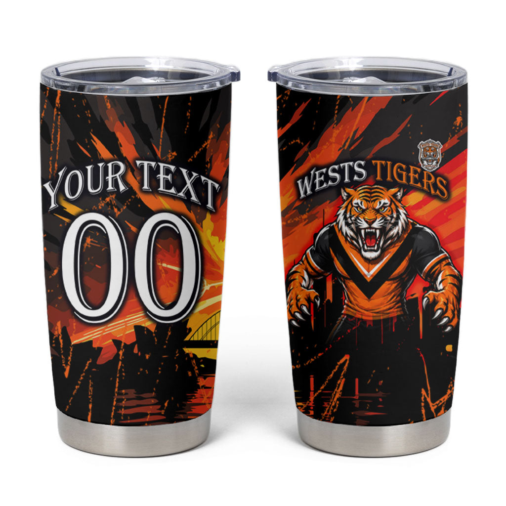 Personalised Wests Tigers City Of Rugby Tumbler Cup Sydney City Skyline Illustration Sport Fan