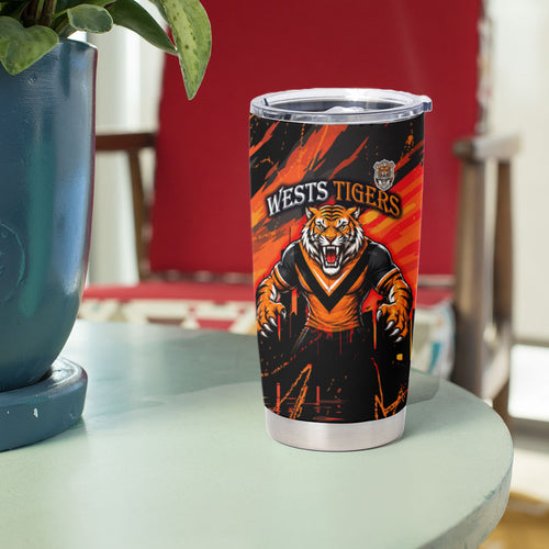 Personalised Wests Tigers City Of Rugby Tumbler Cup Sydney City Skyline Illustration Sport Fan