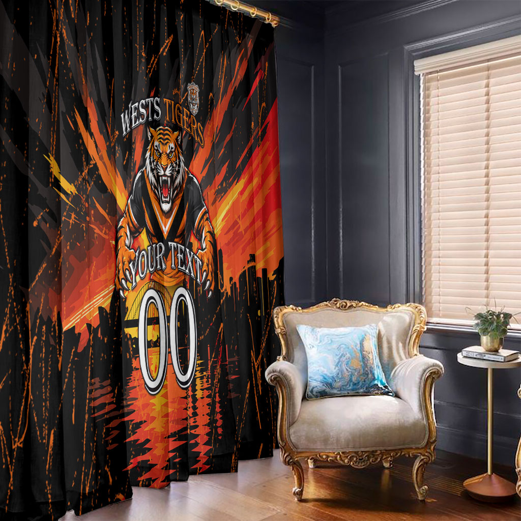 Personalised Wests Tigers City Of Rugby Window Curtain Sydney City Skyline Illustration Sport Fan