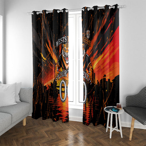 Personalised Wests Tigers City Of Rugby Window Curtain Sydney City Skyline Illustration Sport Fan