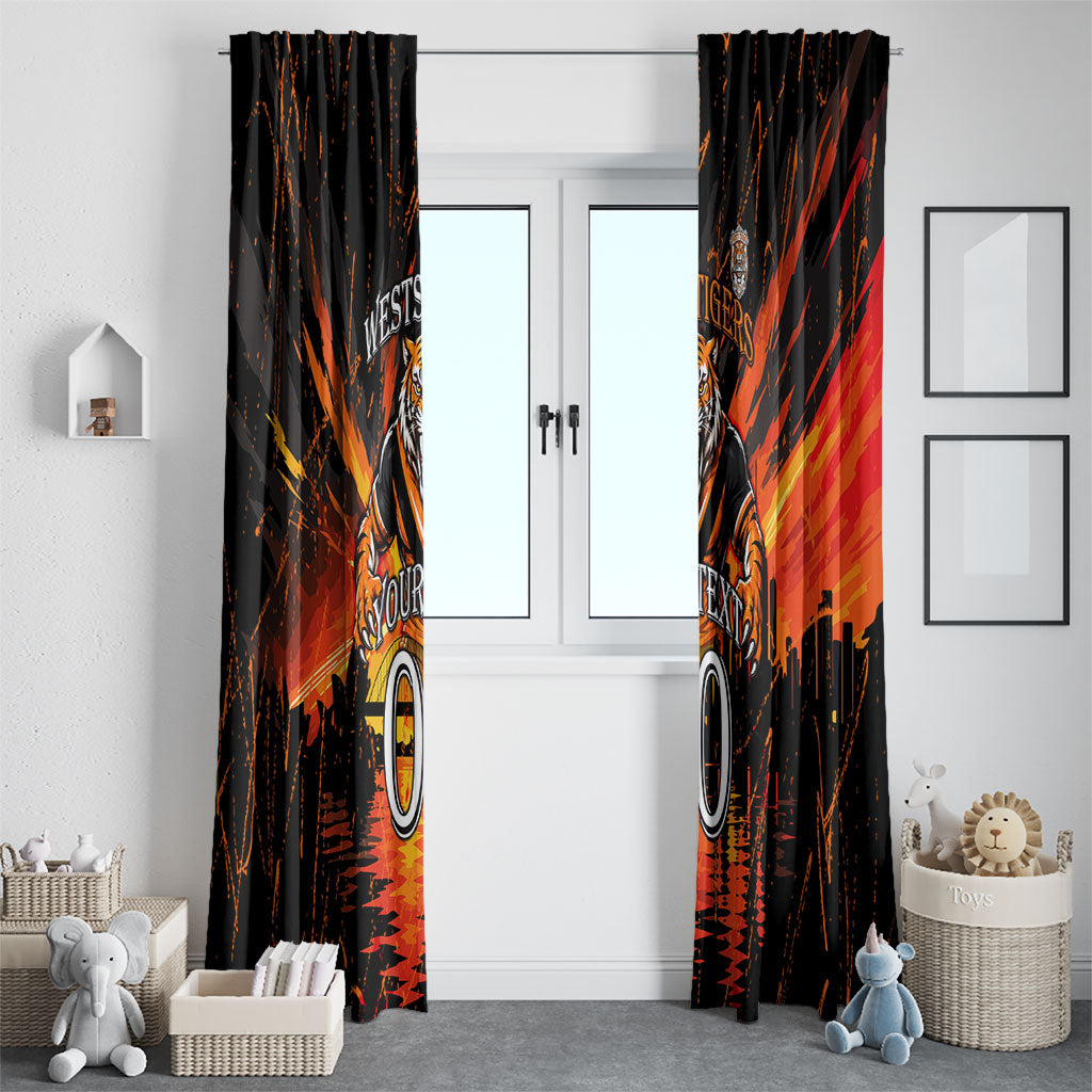 Personalised Wests Tigers City Of Rugby Window Curtain Sydney City Skyline Illustration Sport Fan