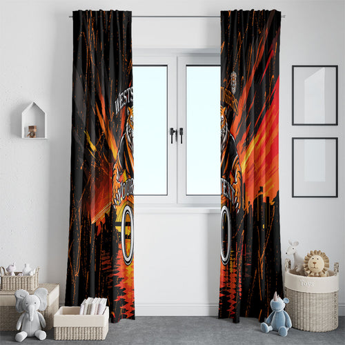 Personalised Wests Tigers City Of Rugby Window Curtain Sydney City Skyline Illustration Sport Fan