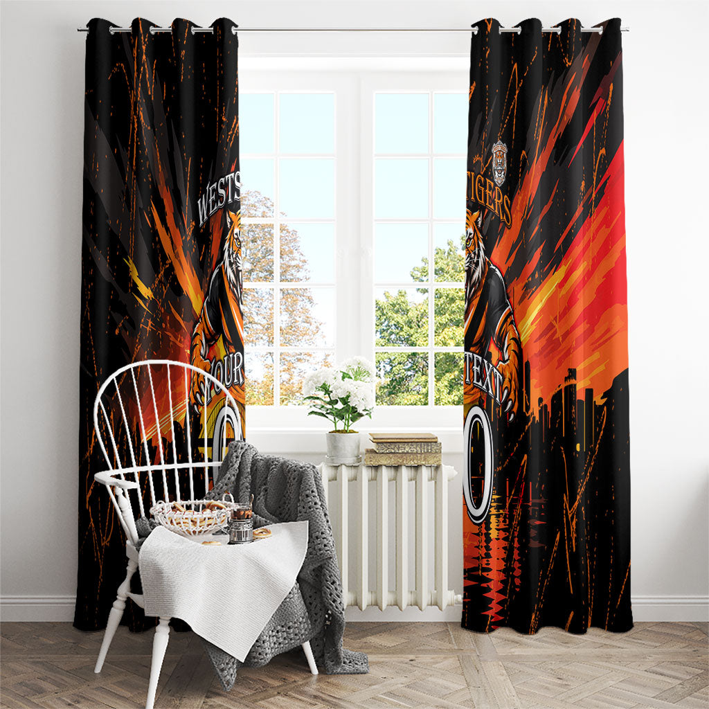 Personalised Wests Tigers City Of Rugby Window Curtain Sydney City Skyline Illustration Sport Fan