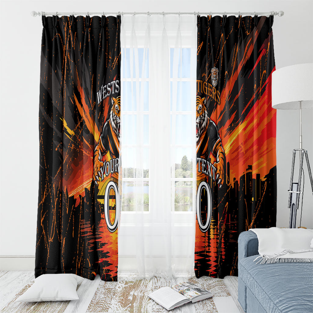 Personalised Wests Tigers City Of Rugby Window Curtain Sydney City Skyline Illustration Sport Fan