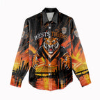Personalised Wests Tigers City Of Rugby Women Casual Shirt Sydney City Skyline Illustration Sport Fan