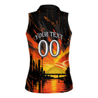 Personalised Wests Tigers City Of Rugby Women Sleeveless Polo Shirt Sydney City Skyline Illustration Sport Fan
