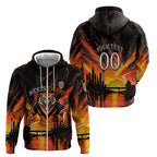 Personalised Wests Tigers City Of Rugby Zip Hoodie Sydney City Skyline Illustration Sport Fan