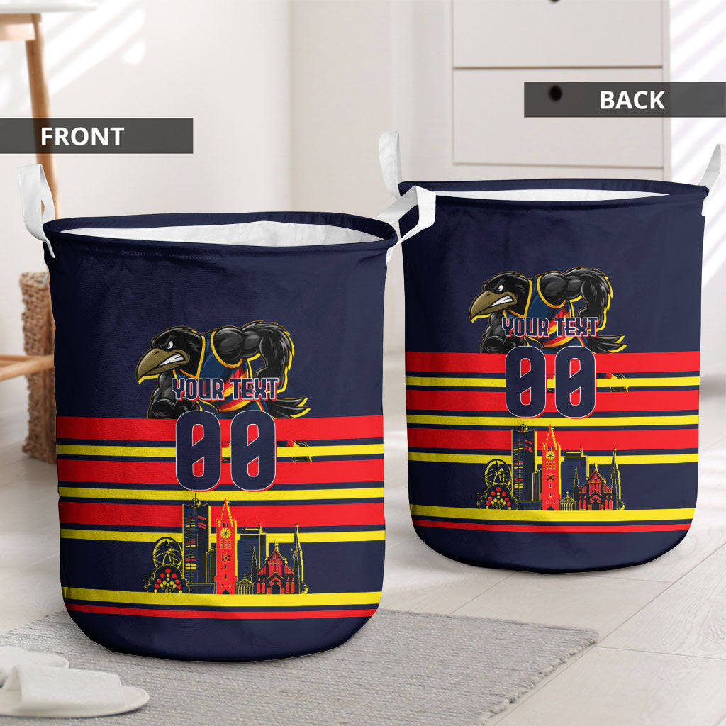 Personalised Adelaide Crows City Of Football Team Laundry Basket Adelaide City Skyline Illustration Sport Fan