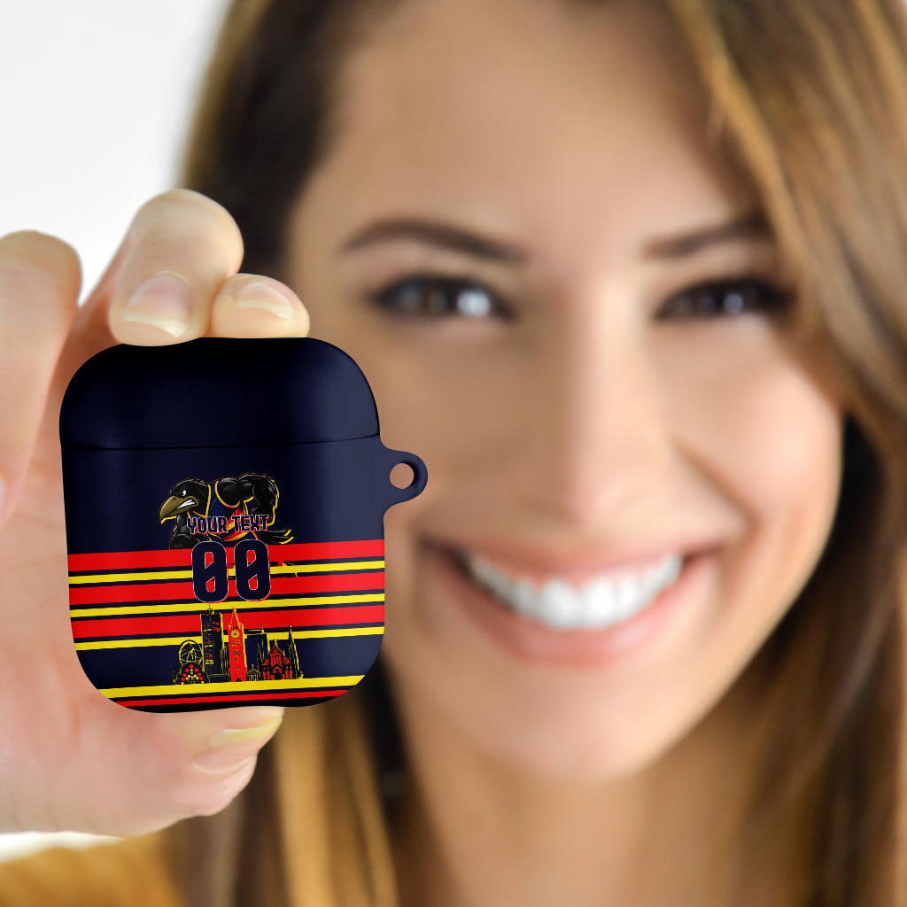 Personalised Adelaide Crows City Of Football Team AirPods Case Adelaide City Skyline Illustration Sport Fan