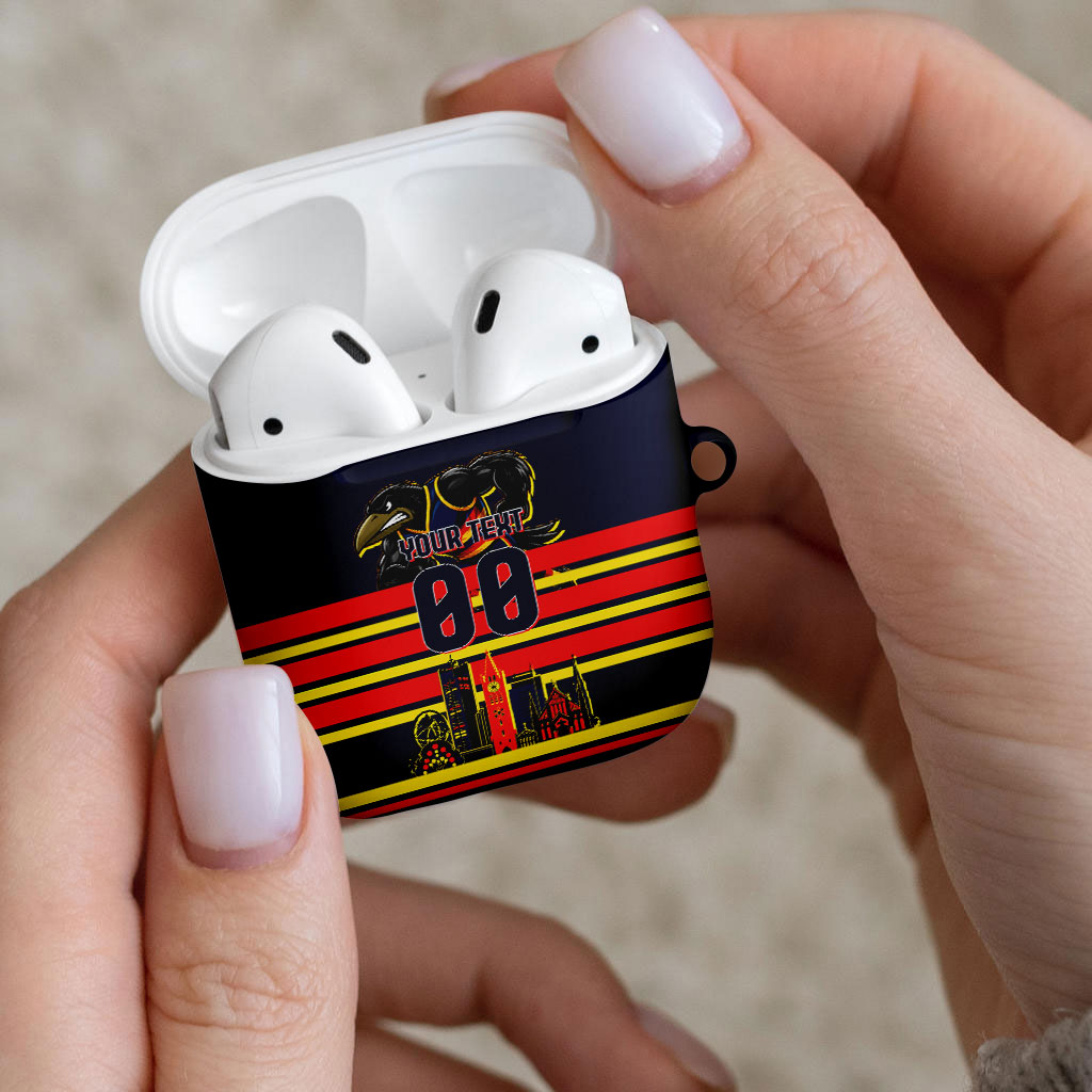 Personalised Adelaide Crows City Of Football Team AirPods Case Adelaide City Skyline Illustration Sport Fan