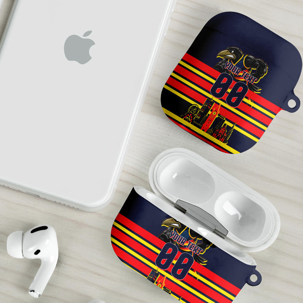Personalised Adelaide Crows City Of Football Team AirPods Case Adelaide City Skyline Illustration Sport Fan
