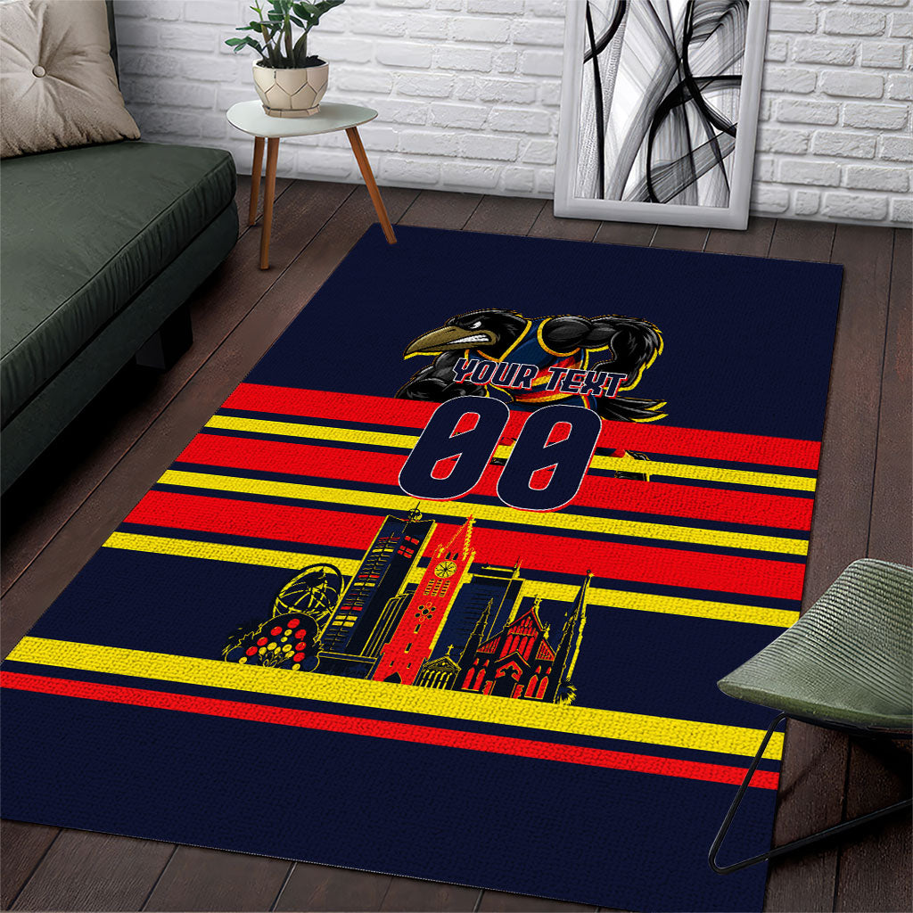 Personalised Adelaide Crows City Of Football Team Area Rug Adelaide City Skyline Illustration Sport Fan